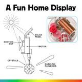 Kikkerland Solar Powered Rainbow Maker – Prism Suncatcher, Fun Home Window Decor – Unique Gift for Christmas & Birthdays – Single Crystal