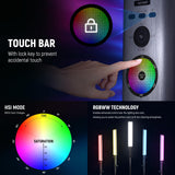 NEEWER RGB LED Video Light Stick, Touch Bar & APP Control, Magnetic Handheld Photography Lighting Wand, Dimmable 3200K~5600K CRI98+ Full Color LED Light with 6400mAh Battery, 17 Scenes, RGB1