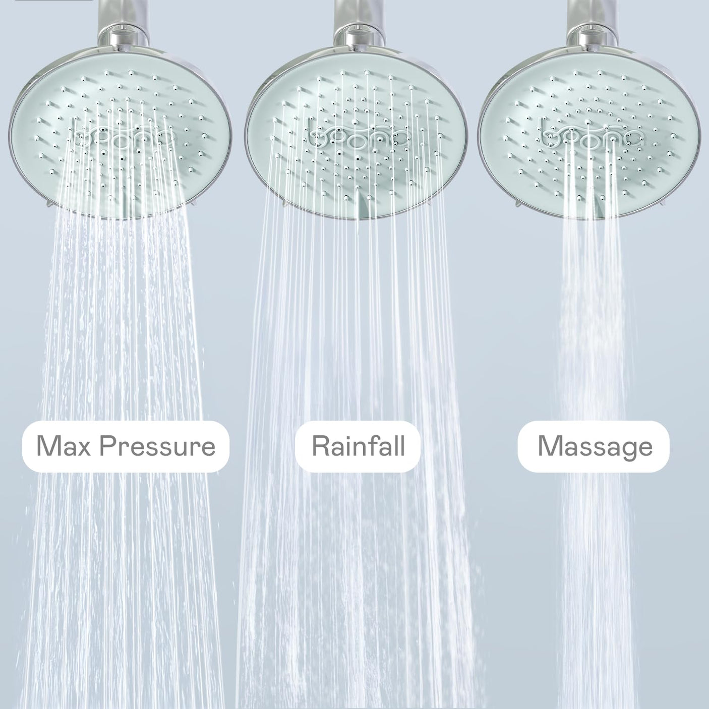 BOONA - The Original Tandem Shower | As Seen On Shark Tank | Double Shower Head for Couples, High Pressure Dual Shower Heads (One Showerhead, Midnight Black)