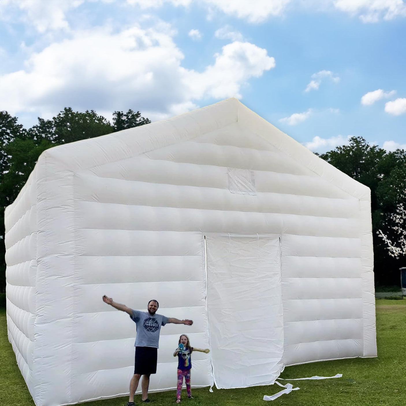 CZGBRO Inflatable Nightclub, 20x16.5x14FT Disco Air Cube Tent, Inflatable Night Club Square Gazebo Event Room Tent House for Event Exhibition Wedding Business/Private Use(White)
