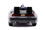 Jada Back to The Future Part II 1:24 Time Machine Die-cast Car Light Up Feature, Toys for Kids and Adults