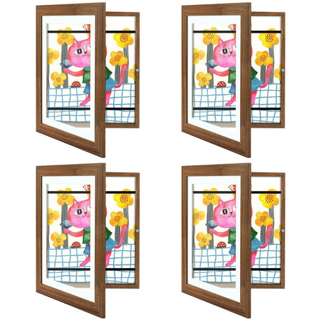 Golden State Art, 10x12.5 Kids Art Frames, Front-Opening Picture Frame Great for Kids Drawings, Artworks, Children Art Projects, Schoolwork, Home or Office (Walnut Set of 2)