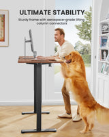 ErGear Height Adjustable Electric Standing Desk, 55 x 28 Inches Sit Stand up Desk, Large Memory Computer Home Office Desk with Two-Piece Desktop (Black)