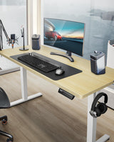ErGear Height Adjustable Electric Standing Desk, 55 x 28 Inches Sit Stand up Desk, Large Memory Computer Home Office Desk with Two-Piece Desktop (Black)