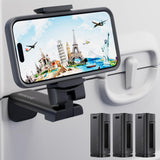 MiiKARE Airplane Travel Essentials Phone Holder, Universal Handsfree Phone Mount for Flying with 360 Degree Rotation, Accessory for Airplane, Travel Must Haves Phone Stand for Desk, Tray Table