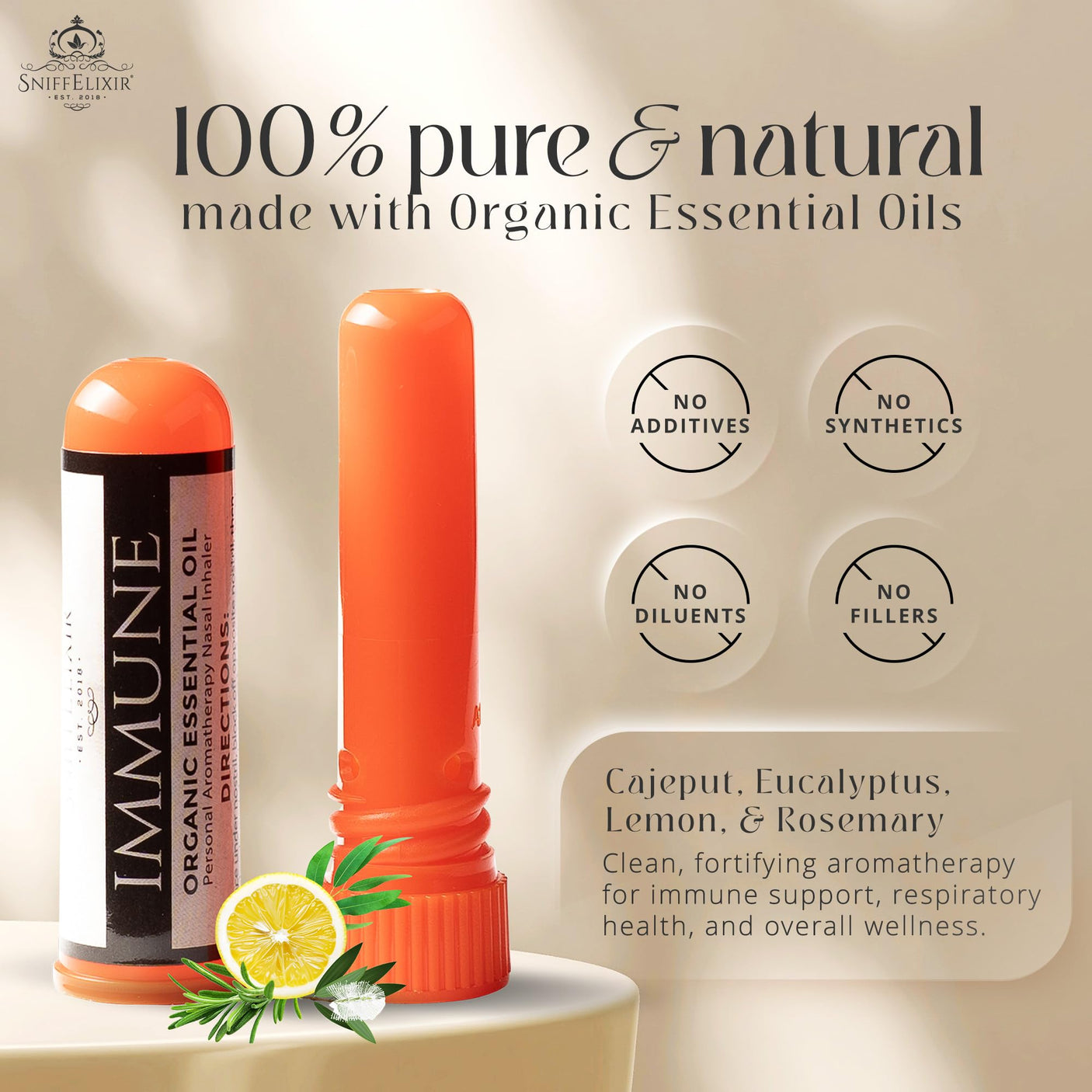 Nasal Stick Inhaler Lavender Nasal Aromatherapy Inhaler - Natural Essential Oil Inhaler for Calm Mind, Mood Boost Nausea Inhaler Relaxation Gifts Nasal Inhaler Stick Portable Nasal Inhalers for Adults
