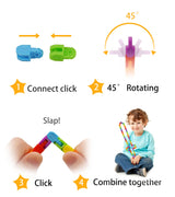 Ganowo 24 Pack Fidget Toy Wacky Tracks Snap and Click Fidgets Sensory Toys Party Favors ,Classroom Reward,School,Valentines Gifts for Adults ,Kids,Teens ,Students