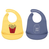 Hudson Baby Unisex Baby Silicone Bibs, Perfect Gentlemen, One Size