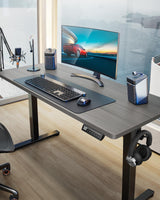ErGear Height Adjustable Electric Standing Desk, 55 x 28 Inches Sit Stand up Desk, Large Memory Computer Home Office Desk with Two-Piece Desktop (Black)