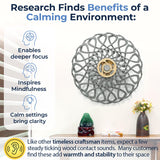 Mindsight Moving Kinetic Wall Art - Wind up to power peaceful motion (no battery) - Calming Wall Décor for Living Room, Office, Bedroom, Kitchen - Hand Crafted Wood - Ripple, Canyon Brown