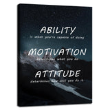 Inspirational Office Wall Decor Motivational Discipline Noun Canvas Wall Art Posters Prints Entrepreneur Quote Wall Picture Paintings Artwork Home Bedroom Framed Ready to Hang[12''W X 18''H]