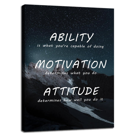 Inspirational Office Wall Decor Motivational Discipline Noun Canvas Wall Art Posters Prints Entrepreneur Quote Wall Picture Paintings Artwork Home Bedroom Framed Ready to Hang[12''W X 18''H]