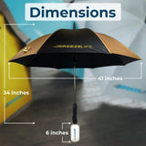 Original Mister Breeze, Sun Umbrella with Fan and Mister, Umbrella Mister with Built-in Fan for Festivals, Beach and More, Blocks Harmful Sun Rays, Mist bottle included, Silver