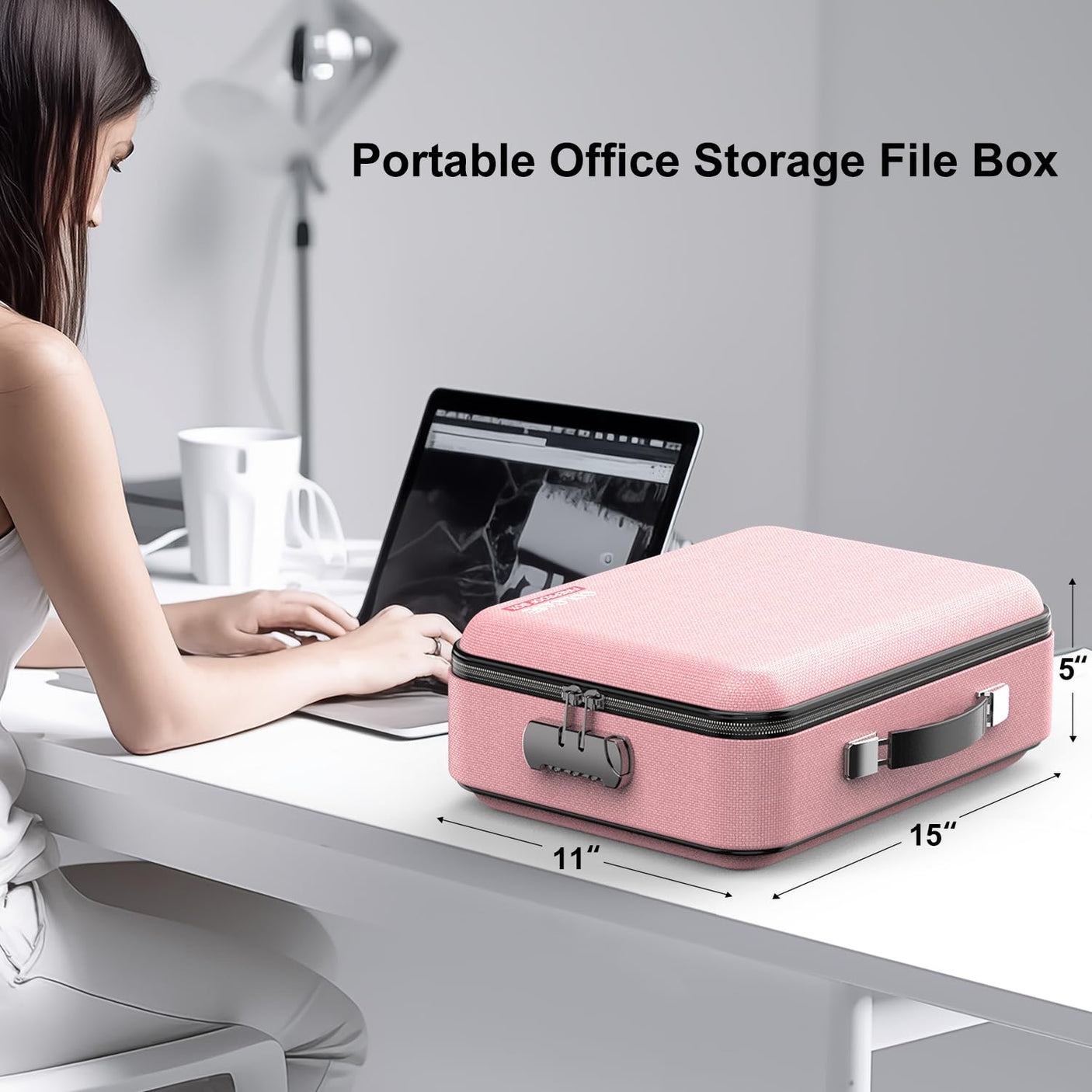 Fireproof Document Box, Hard Case Fireproof File Organizer with Lock Hard-Shell Design Fireproof Water Resistant Safe Box for Important Documents Certificates Laptop Passports Black