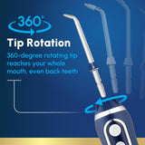Waterpik Cordless Advanced 2.0 Water Flosser For Teeth, Gums, Braces, Dental Care With Travel Bag and 4 Tips, ADA Accepted, Rechargeable, Portable, and Waterproof, White WP-580, Packaging May Vary