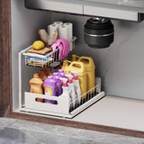 Under Sink Organizers and Storage 2 Tier Slide Out Kitchen Cabinet Organizer Sturdy Metal Bathroom Storage (Black, 1 Pack)