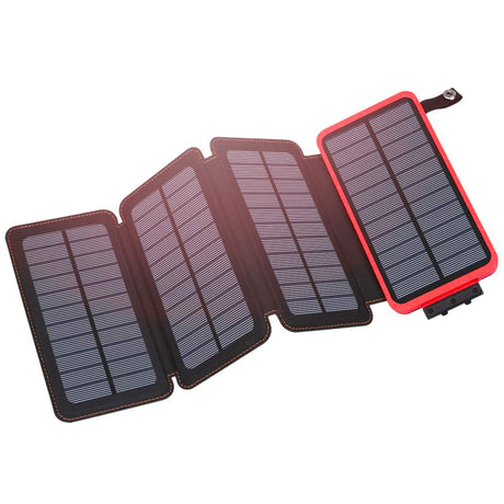 Hiluckey Solar Charger 25000mAh, Outdoor USB C Portable Power Bank with 4 Solar Panels, 3A Fast Charge External Battery Pack with 3 USB Outputs Compatible with Smartphones, Tablets, etc.