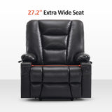 MCombo Power Lift Recliner Chair for Elderly, Lift Chair with Heat and Massage, USB Ports, Cup Holders, Faux Leather 7519 (Medium, Dark Brown)