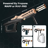 Powerful Grill Torch Gun | Propane Torch Gun, Adjustable Flamethrower | Blowtorch for BBQ, Camping, Charcoal Lighter & Fire Starter, 800,000BTU