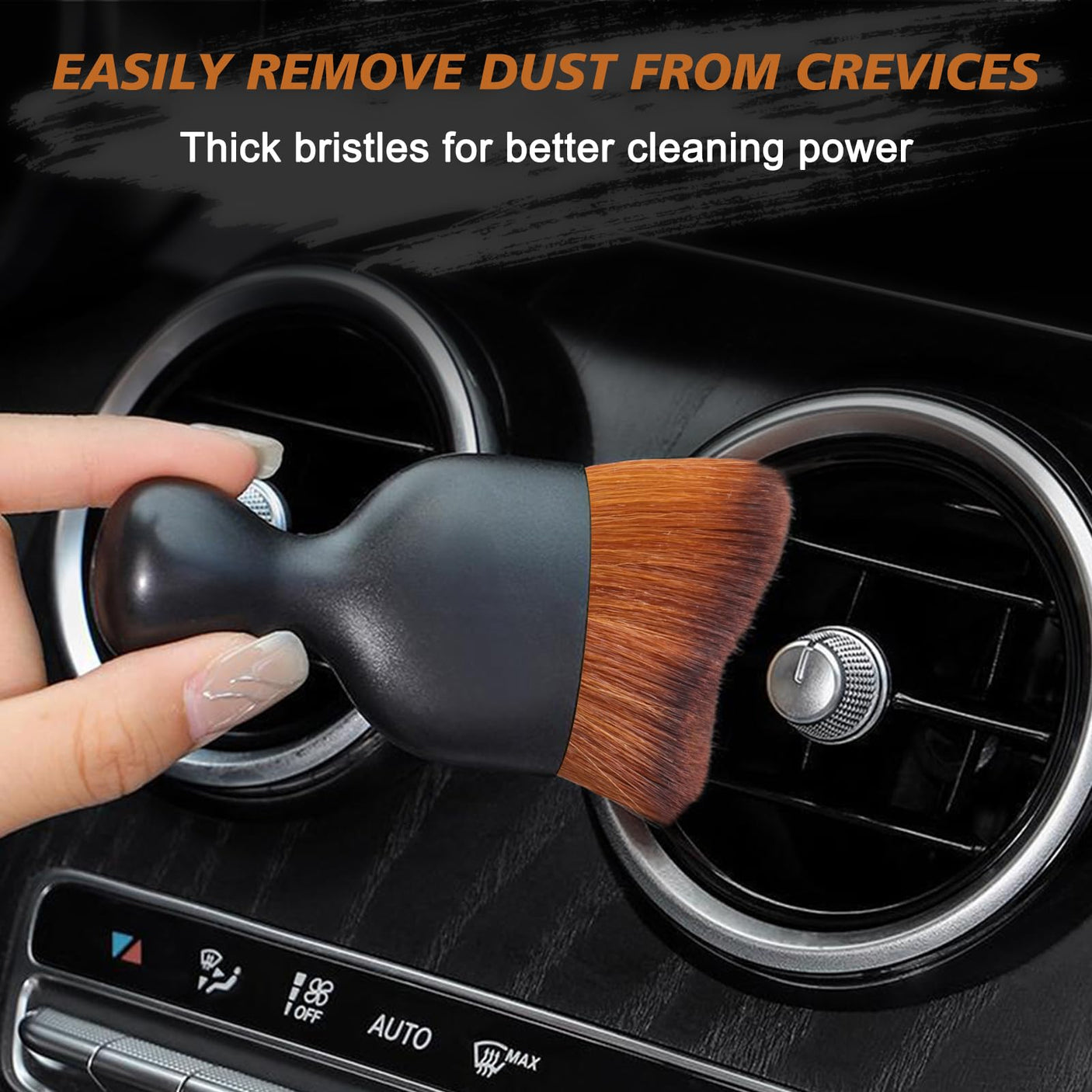 Ouzorp Car Interior Dust Brush, Car Detailing Brush, Soft Bristles Detailing Brush Dusting Tool for Automotive Dashboard, Air Conditioner Vents, Leather, Computer,Scratch Free