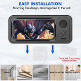 Shower Phone Holder with Wireless Bluetooth Speaker, Waterproof 480 Rotation Viewable Shower Phone Stand Case Mount Speakers for Bathroom Wall Mirro for 4"- 6.8" Cell Phones(Black)