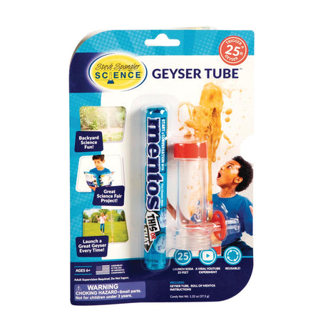 Steve Spangler Science Extreme Geyser Tube - Science Kit for Kids - Mentos & Soda Lab Experiment - Includes Tube, Candy, & Unique Spray Caps - Chemistry Magic - Classroom STEM Project