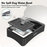 UPSKY 2-in-1 Elevated Dog Bowls Slow Feeder, 4 Height Adjustable Raised Bowls Stand, No Spill Dog Water Bowls, Anti-Slip Food and Water Bowl for Small Medium Dogs(Not Include Stainless Steel Bowl)