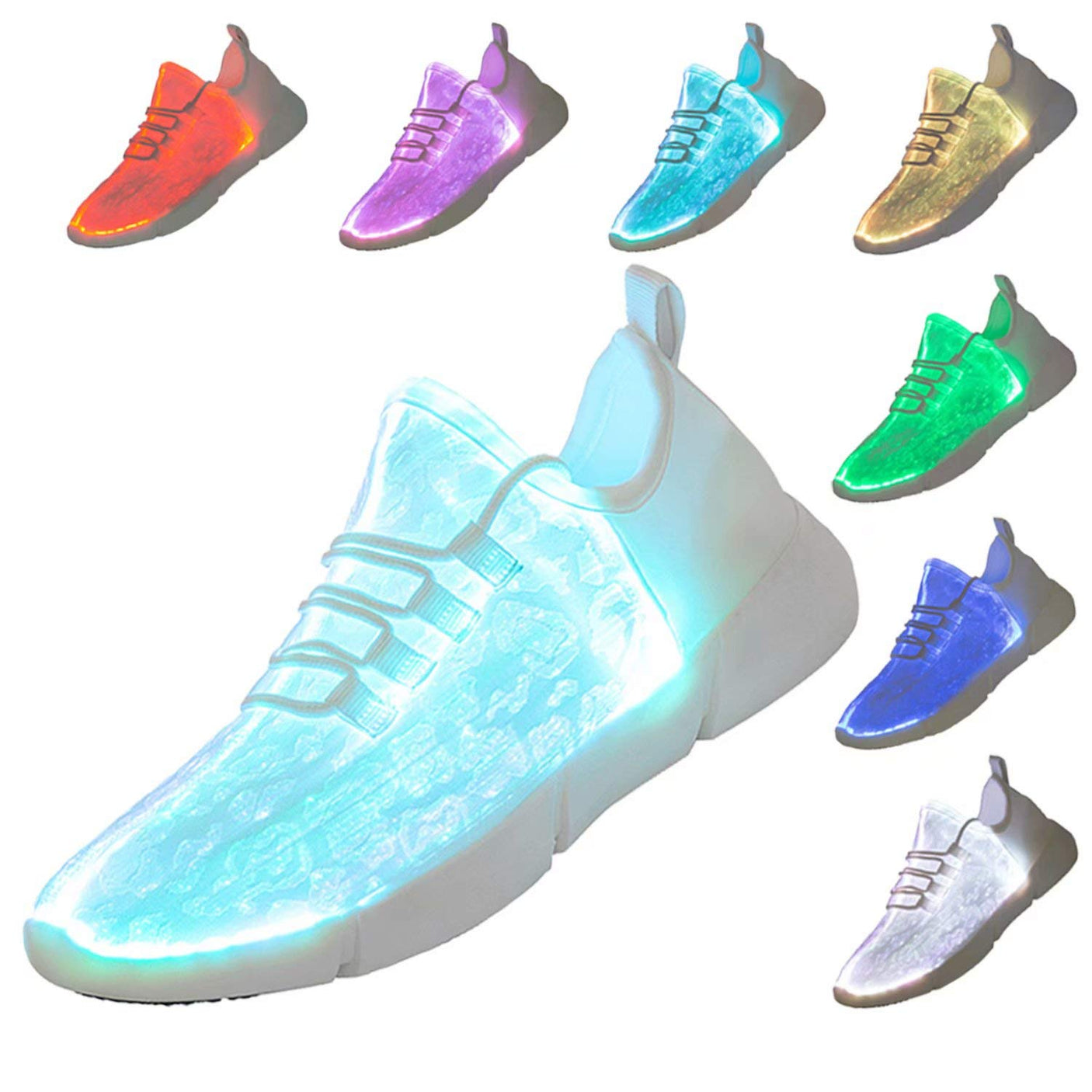 Fiber Optic LED Shoes Light Up Sneakers for Women Men with USB Charging Flashing Festivals Party Dance Luminous Kids Shoes