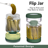 WhiteRhino Pickle Jar with Strainer Flip,34oz Pickle Container Pickle and Olive Hourglass Jar,Glass Flip Pickle Jar Juice Separator Jar with Airtight Lid for Jalapeno Gherkin