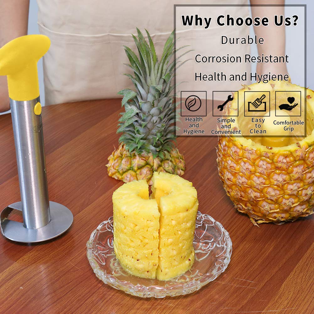 Pineapple Corer, [Upgraded, Reinforced, Thicker Blade] Newness Premium Pineapple Corer Remover (Black)