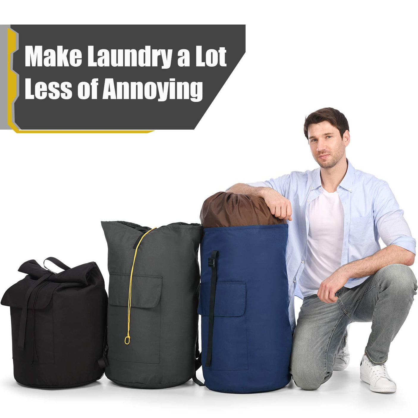 Laundry Bag Backpack Extra Large, 115L Laundry Backpack with Padded Shoulder Strap, Sturdy Travel Laundry Bags, Hanging Laundry Bag for College Dorm, Apartment, Clothes Hamper Bag for Laundromat