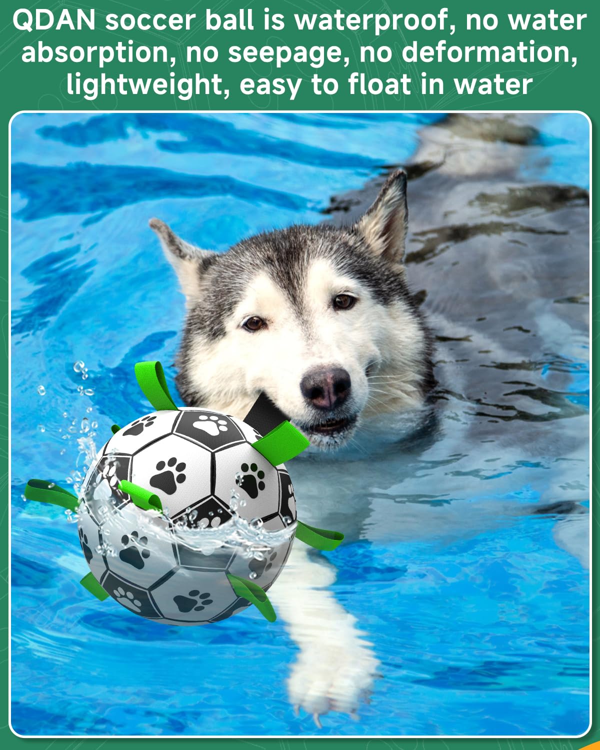 QDAN Premium Dog Toys Balls, Dog Soccer Ball with Straps, Dog Birthday Gifts, Herding Ball, Durable Balls for Small Medium Pet, Puppy Outdoor Toy, Pet Training Soccer Ball, World Cup Soccer (6 Inch)