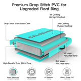 Round Floating Ring Inflatable Water Hammock Heavy Duty River Floats Lake Raft for Adults Tanning Pool Lounger Float Island Platform Pad Mat for Party