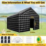 CZGBRO Inflatable Nightclub, 20x16.5x14FT Disco Air Cube Tent, Inflatable Night Club Square Gazebo Event Room Tent House for Event Exhibition Wedding Business/Private Use(White)