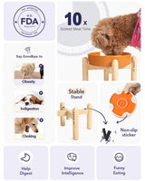 LE TAUCI Dog Bowls Slow Feeder Ceramic, 1.5 Cups Slow Feeding Dog Bowl Small Medium Breed, Puppy Slow Feeder Bowl for Fast Eater, Dog Dishes to Slow Down Eating, Puzzle Dog Food Bowl, Maze Purple