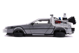 Jada Back to The Future Part II 1:24 Time Machine Die-cast Car Light Up Feature, Toys for Kids and Adults