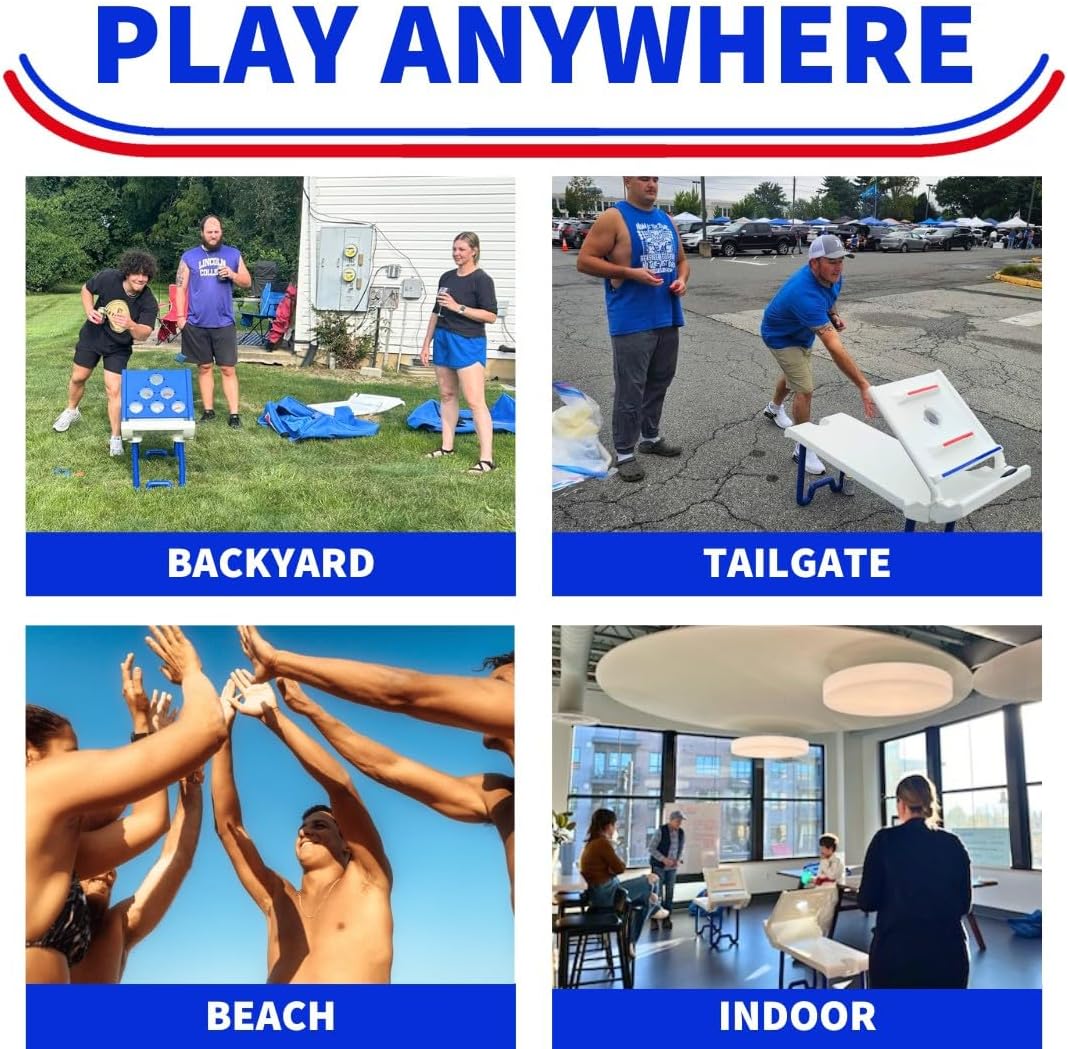 Rampz Game Set: 2 Games in 1! Ultimate Portable Fun for Backyard, Tailgate, Beach and Indoor – Easy Setup, Durable Build, Family Fun!