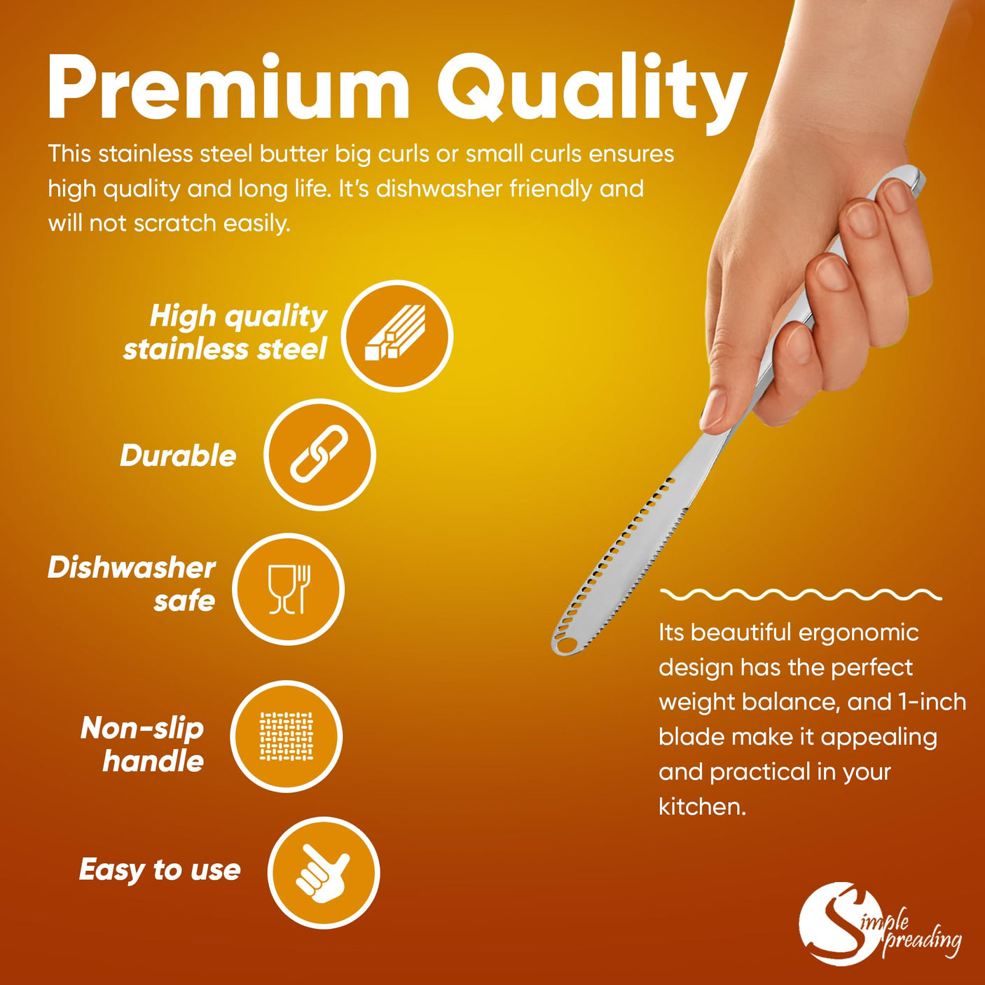 Stainless Steel Butter Spreader, Butter Knife - 3 in 1 Kitchen Gadgets (1)