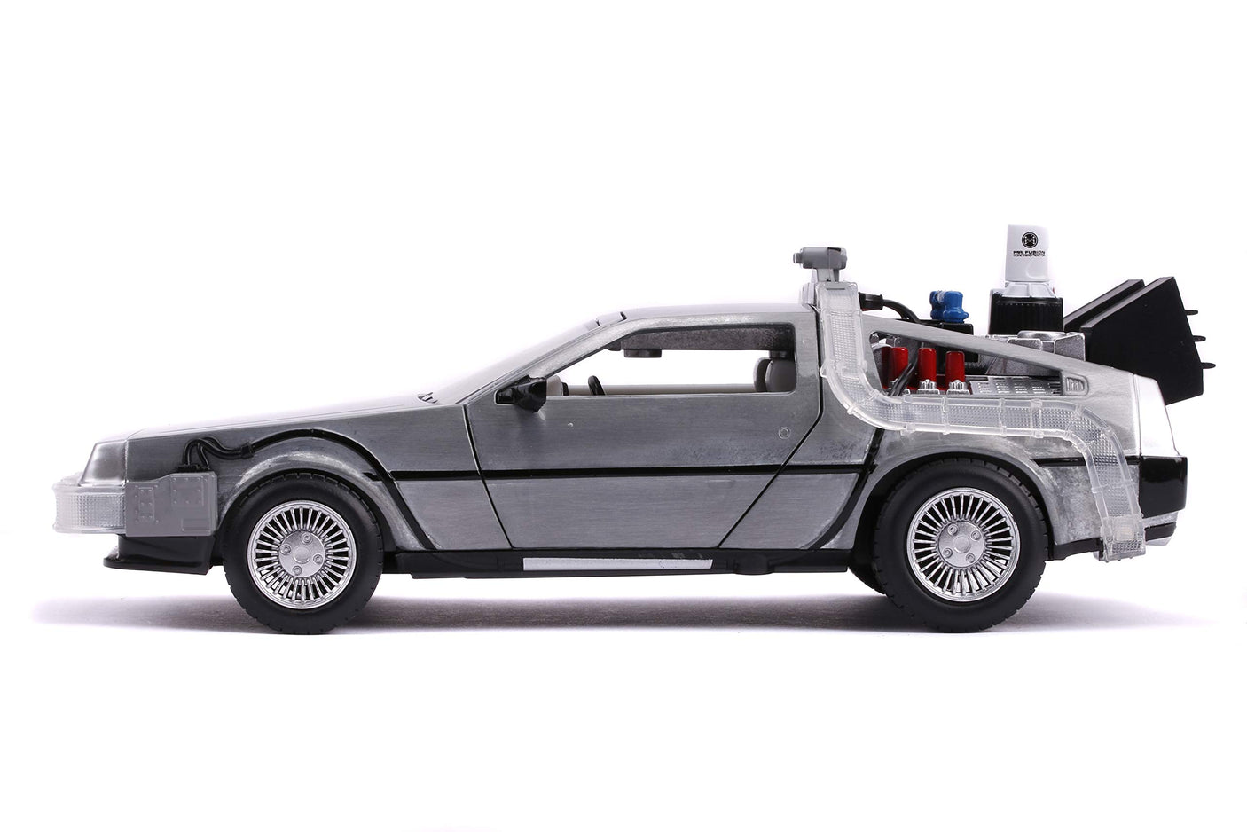 Jada Back to The Future Part II 1:24 Time Machine Die-cast Car Light Up Feature, Toys for Kids and Adults