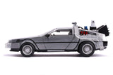 Jada Back to The Future Part II 1:24 Time Machine Die-cast Car Light Up Feature, Toys for Kids and Adults