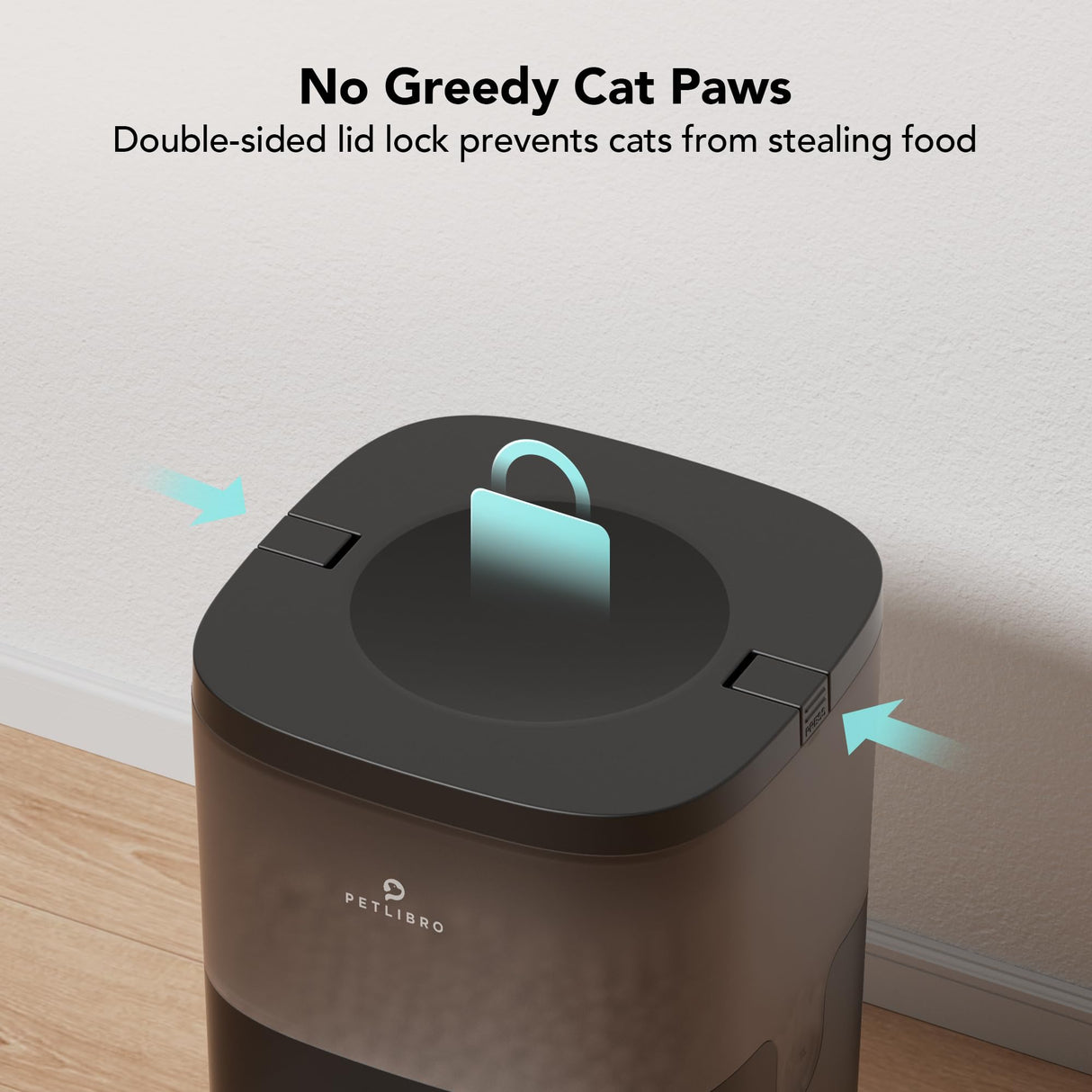 PETLIBRO Automatic Dog Feeder, 6L Dog Food Dispenser with Timer Interactive Voice Recorder, Auto Dog Feeder with Desiccant Bag 1-4 Meals Dry Food, Black Transparent