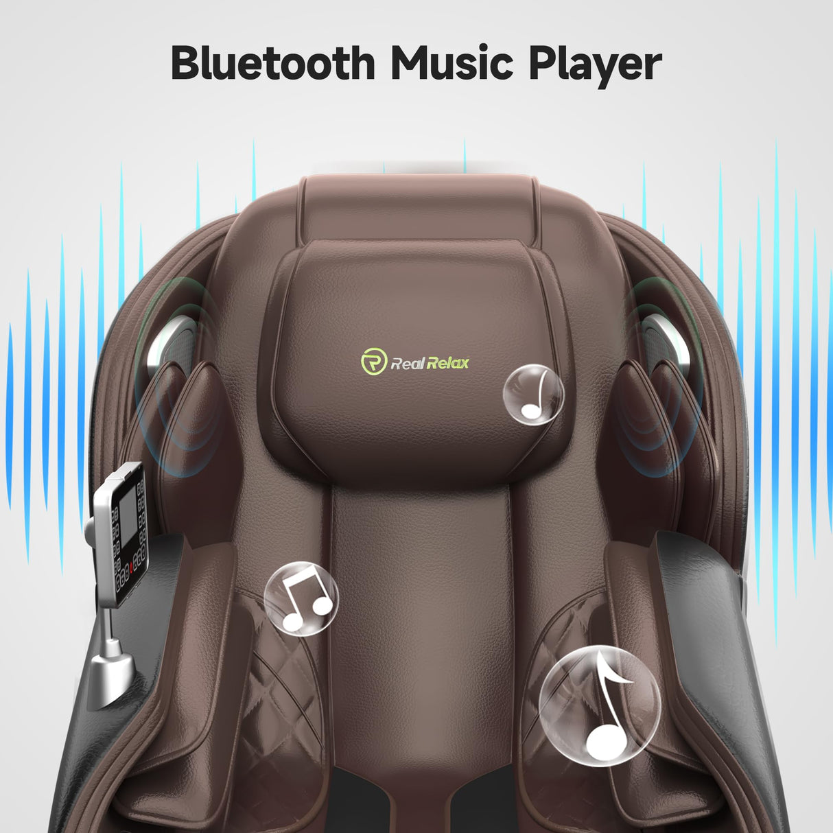 Real Relax Massage Chair Favor-06, Full Body Zero Gravity SL-Track Shiatsu Massage Recliner Chair with APP Control, Brown