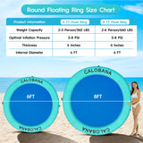 Round Floating Ring Inflatable Water Hammock Heavy Duty River Floats Lake Raft for Adults Tanning Pool Lounger Float Island Platform Pad Mat for Party