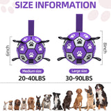 QDAN Premium Dog Toys Balls, Dog Soccer Ball with Straps, Dog Birthday Gifts, Herding Ball, Durable Balls for Small Medium Pet, Puppy Outdoor Toy, Pet Training Soccer Ball, World Cup Soccer (6 Inch)