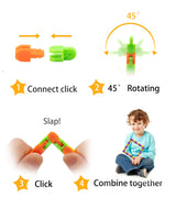 Ganowo 24 Pack Fidget Toy Wacky Tracks Snap and Click Fidgets Sensory Toys Party Favors ,Classroom Reward,School,Valentines Gifts for Adults ,Kids,Teens ,Students