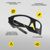 Lucyd Armor Smart Safety Glasses for Men & Women, TR90 Frame, Bluetooth Smart Safety Glasses with Light Adaptive Lenses, Open Ear Speakers & Microphone - ANSI Z87.1 (Standard)