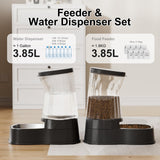 Gardner Pet Automatic Dog Water Dispenser Gravity Stainless Steel Water Waterer Feeder, 100% BPA-Free Large Capacity Water Feeding Bowls for Medium & Large-Sized Dogs Cats Other Pets -(1 Gallon)