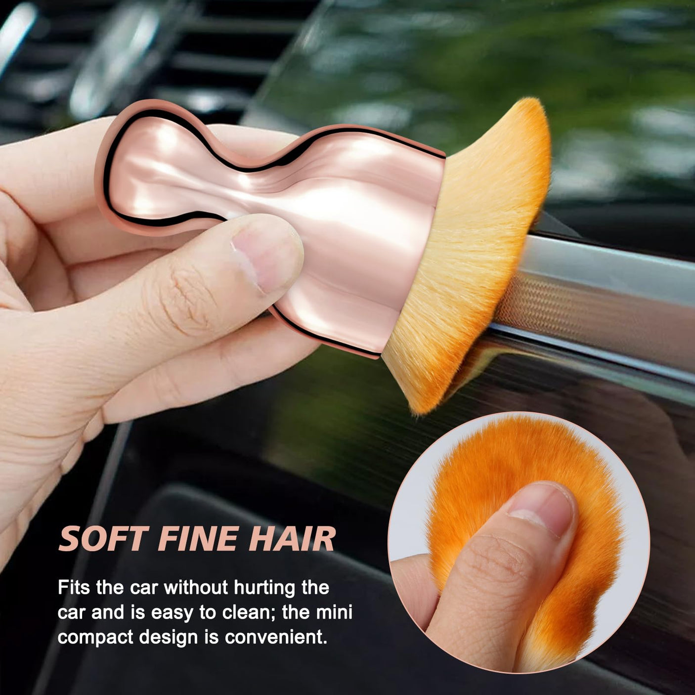 Ouzorp Car Interior Dust Brush, Car Detailing Brush, Soft Bristles Detailing Brush Dusting Tool for Automotive Dashboard, Air Conditioner Vents, Leather, Computer,Scratch Free