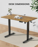 ErGear Height Adjustable Electric Standing Desk, 55 x 28 Inches Sit Stand up Desk, Large Memory Computer Home Office Desk with Two-Piece Desktop (Black)