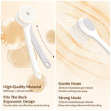 Electric Body Brush Back Scrubber for Shower, Waterproof Long Dual Handle Power Body Scrubber with 3 Heads, Rechargeable Bath Brush & 2 Speeds, for Cleansing, Exfoliating and Massaging Skin